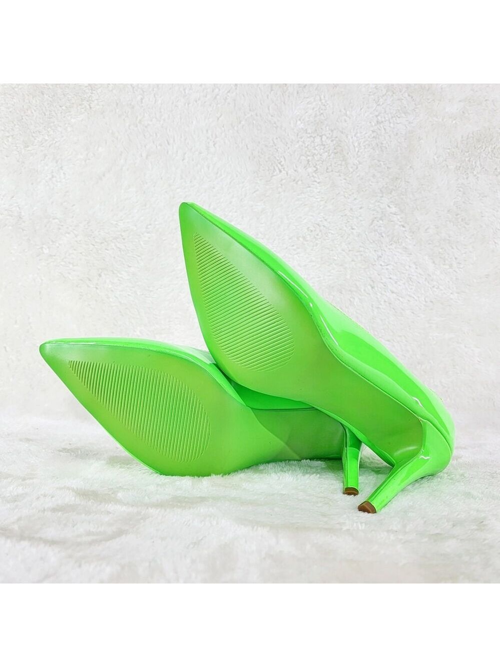 NIB Fabio Neon Green Patent 4" High Heel Shoes Pointy Toe Pump US Ladies 7-13 - Picture 8 of 9